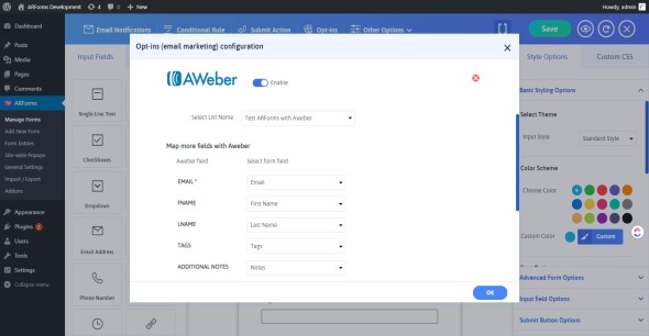 Advanced Aweber integration with ARForms - 3