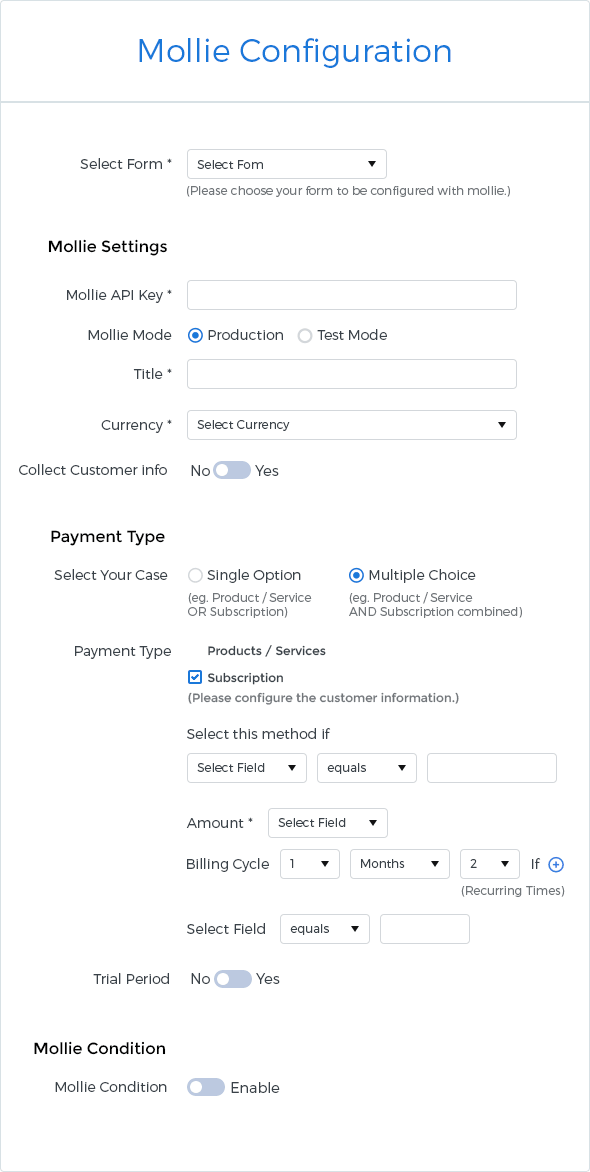 Mollie integration with ARForms - 2