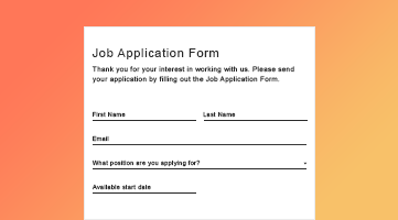 Job Application Form