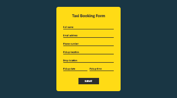 Taxi Booking Form