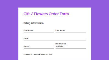 Gift / Flowers Order Form