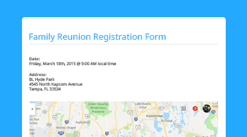 Family Reunion Registration Form