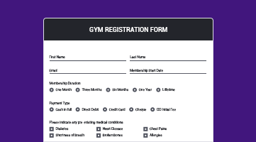 Gym Registration Form