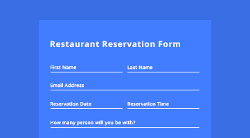 Restaurant Reservation Form