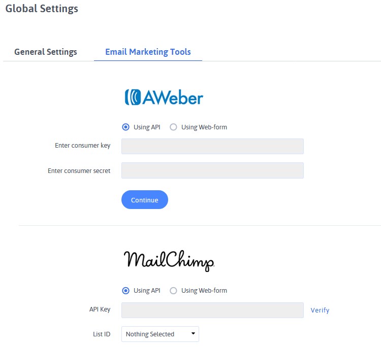 arforms general settings - email marketing with ARForms