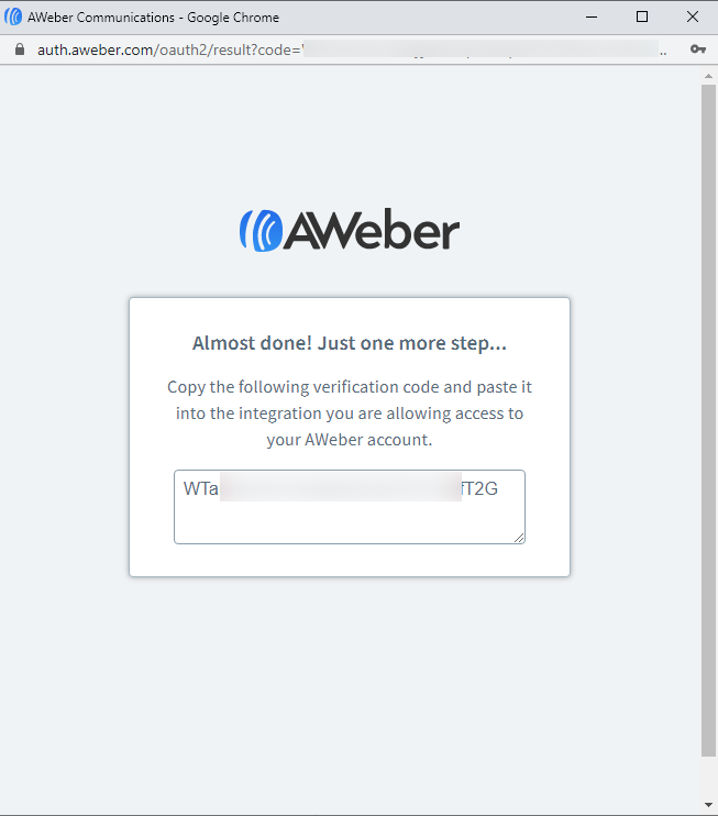 Aweber Authorization Code