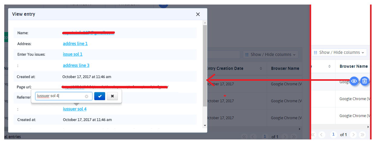 View Entry Popup