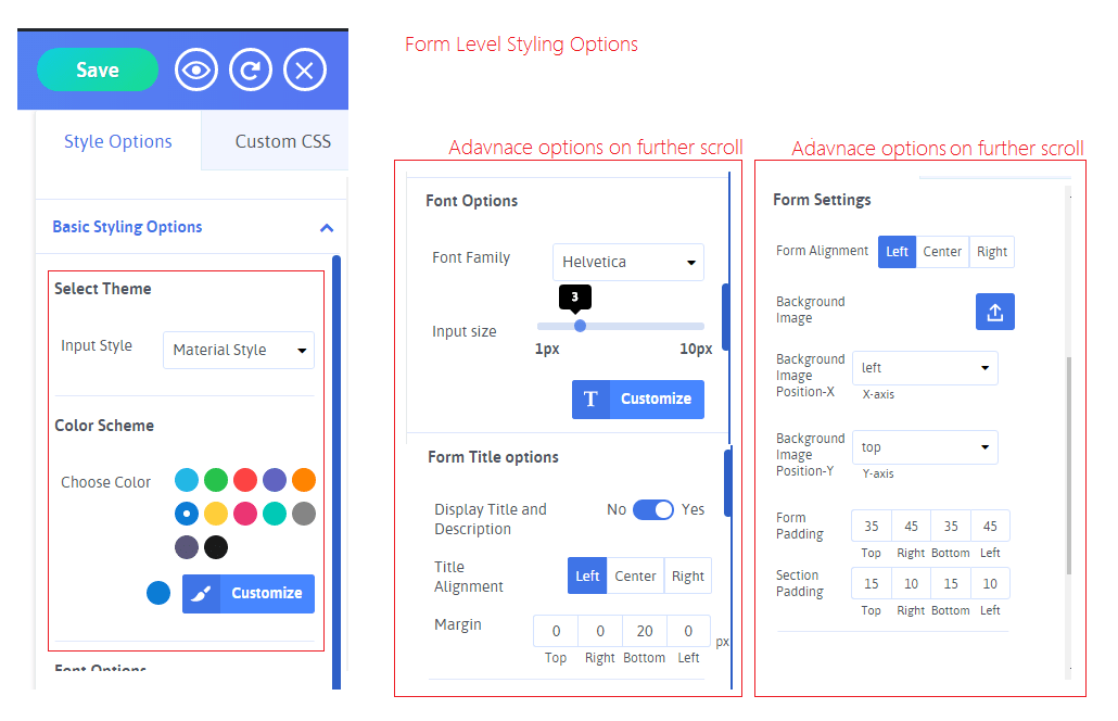 Form Options Stylings