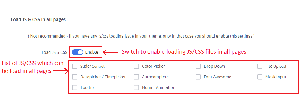 Enalble JS and CSS setting