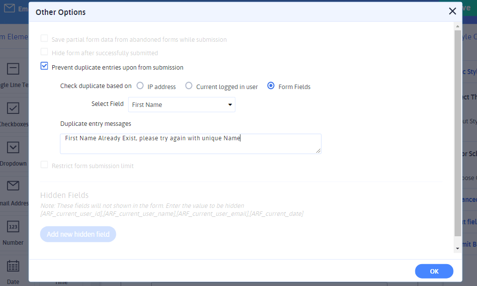 Prevent Duplicate Entries