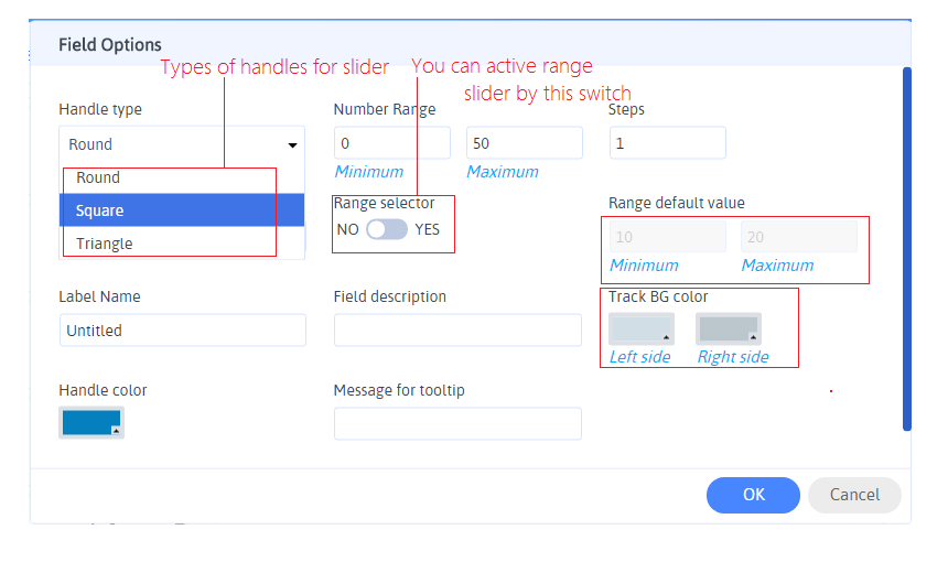 Slider Field Option