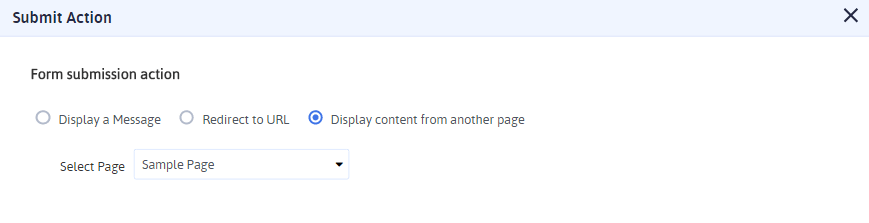 Submit Action Display Content of Other Page