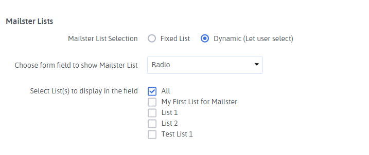 ARForms Mailster - Configure New Form