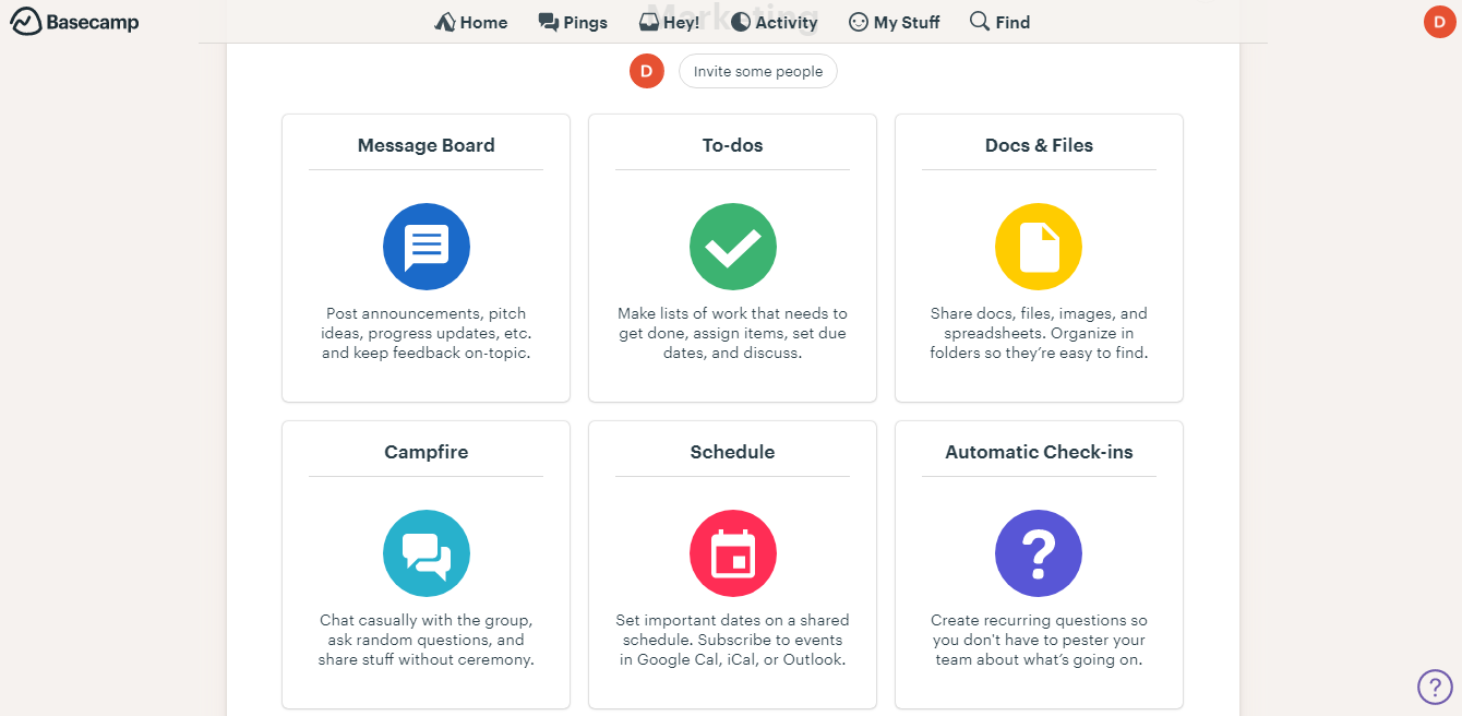 Basecamp - online project management tools