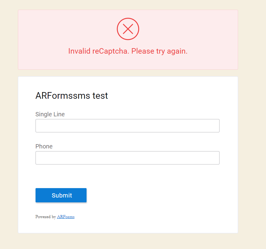 ARFoms Google reCaptcha - Front Field
