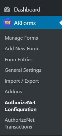 ARForms Authorize.net