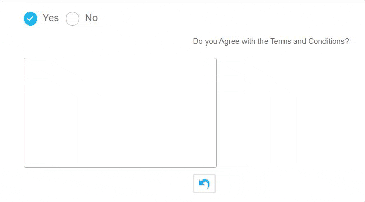 Capture Signatures Online - Do you Agree terms and conditions - Conditional Logic