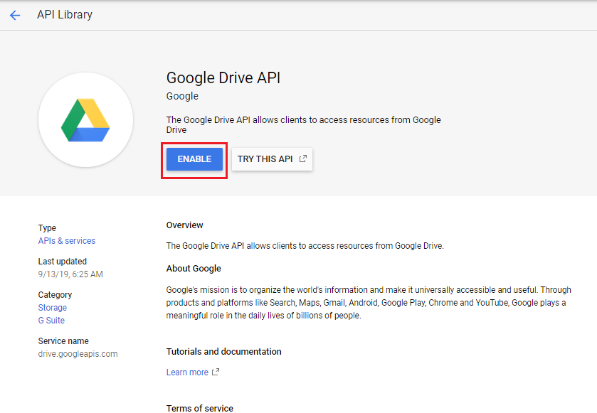 ARFoms Google Drive API
