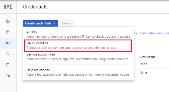 ARFoms Google Create Client ID