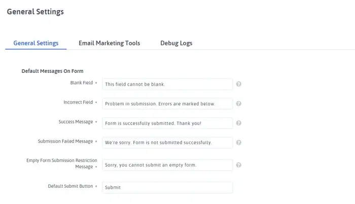 Configure Submission Settings