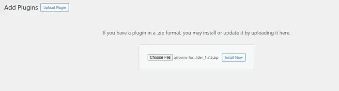 Install and Activate ARForms Plugin