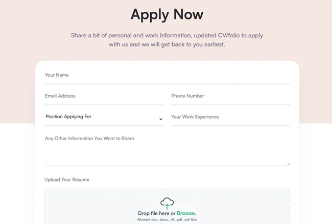 Job Application Form