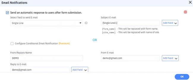 Email Notifications setup
