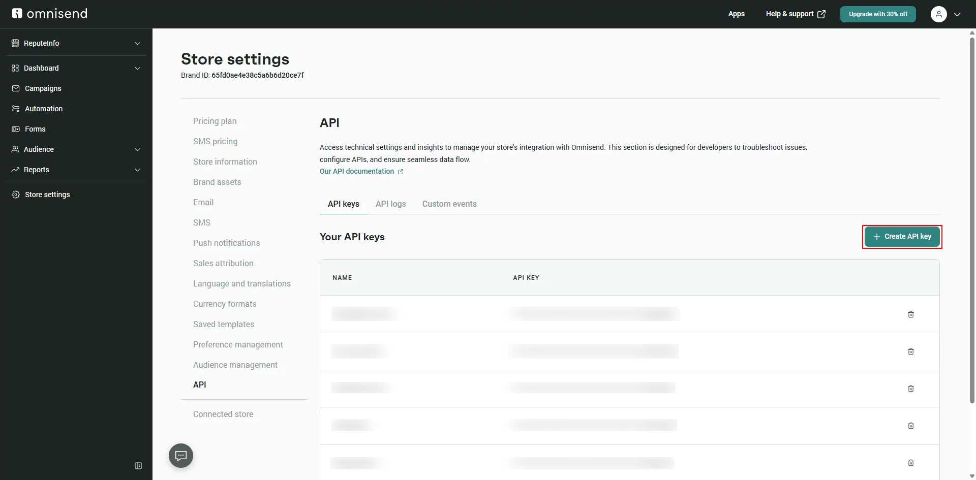 Create API Key