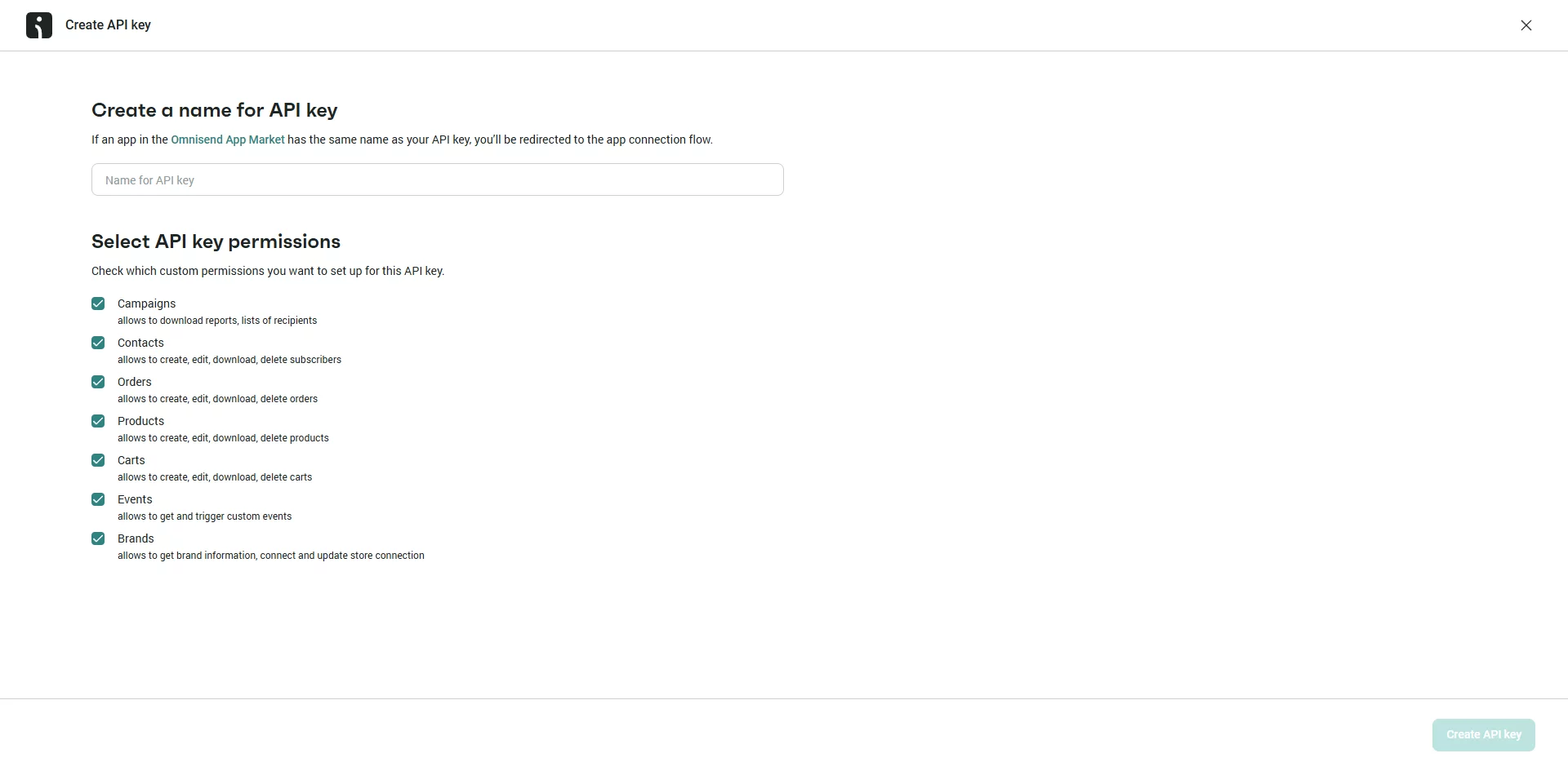 API Key Name & Scope