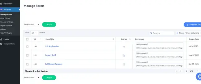 Manage Forms
