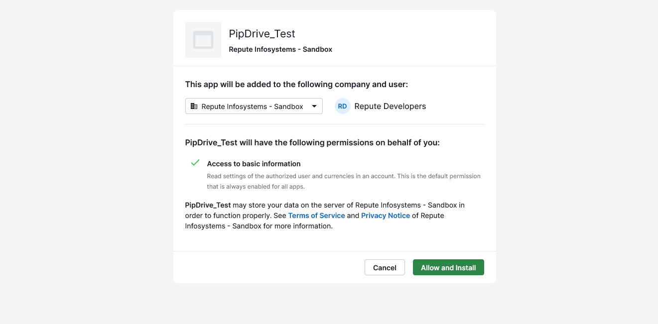 Authorize and Install