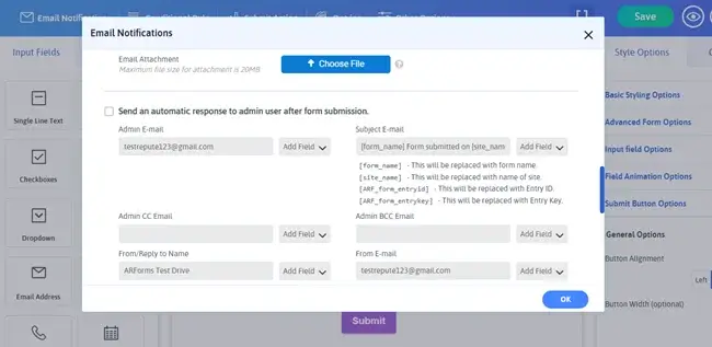 setup Email Notification