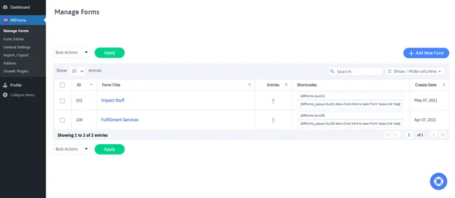 Create a New Survey Form in ARForms