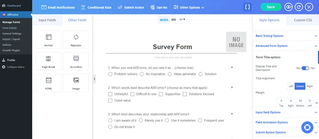 Customize Survey Settings