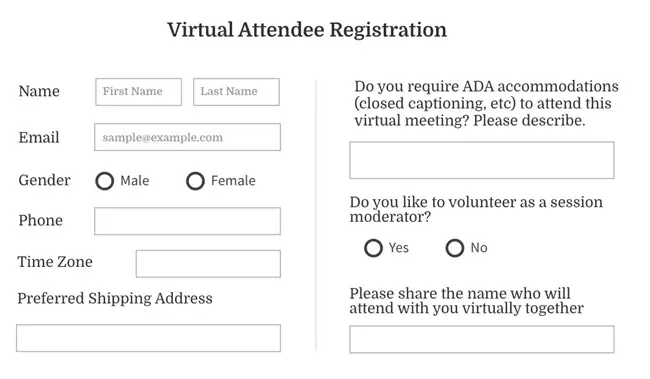 Virtual Event Form Template