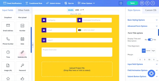 add questions in your questionnaire form