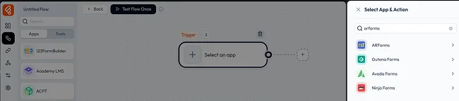 select arforms as trigger