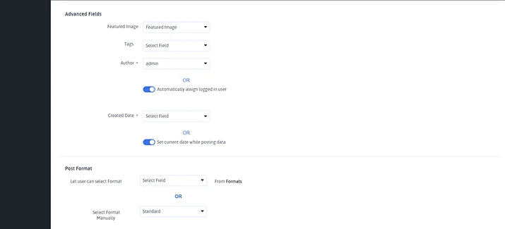 fill advanced fields