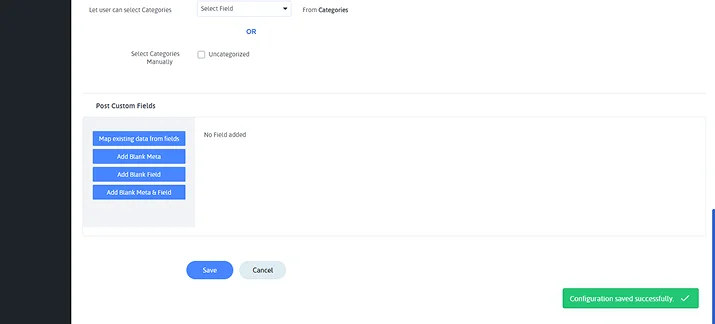 save post creator configuration
