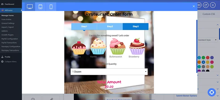 preview form of step 3