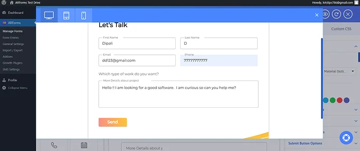 preview form