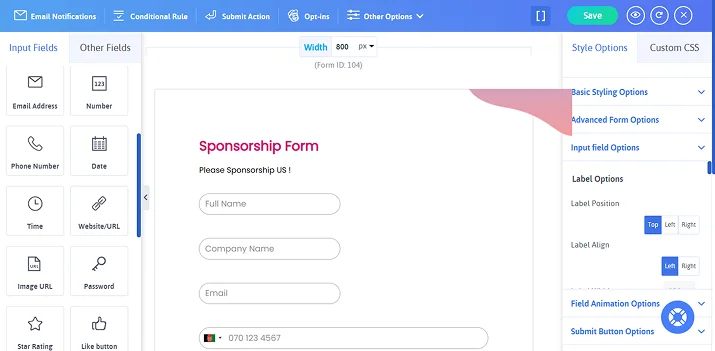 add basic sponsorship fields