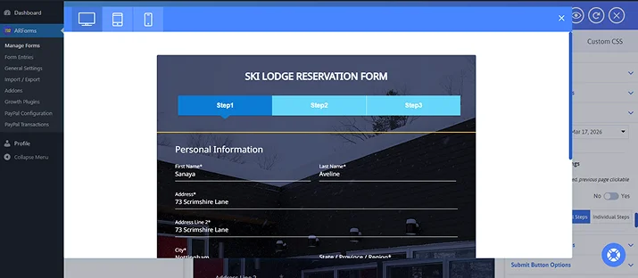 embed form website