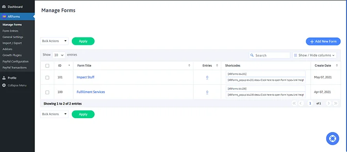 manage forms