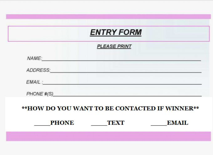 online giveaway form information
