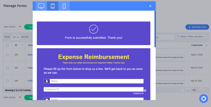 reimbursement request form