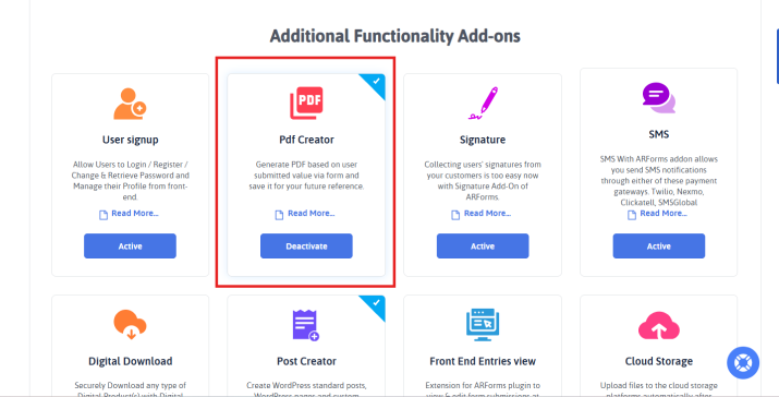 activate pdf creator add-on