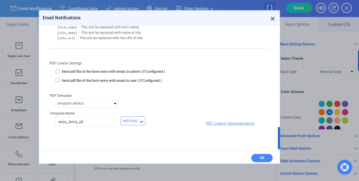 email notifications