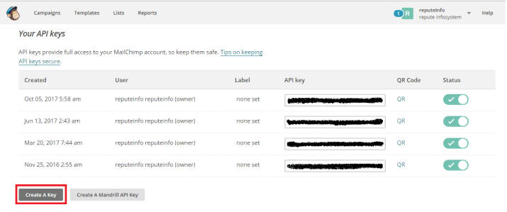 mailchimp account