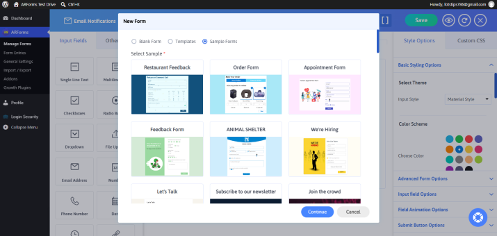sample forms